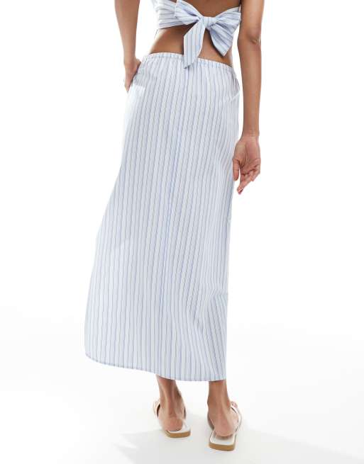 ASOS DESIGN tie waist maxi skirt in stripe - part of a set, 4 of 5