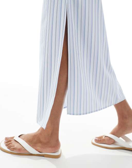 ASOS DESIGN tie waist maxi skirt in stripe - part of a set, 5 of 5