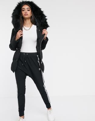 black and white puffer jacket