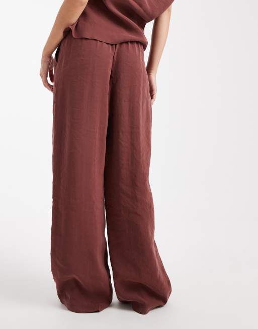 ASOS DESIGN tie waist straight leg pants - part of a set