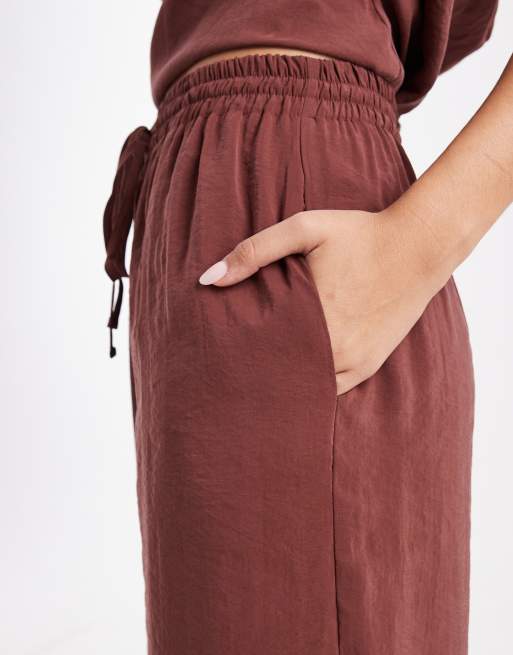 ASOS DESIGN tie waist straight leg pants - part of a set, 5 of 5