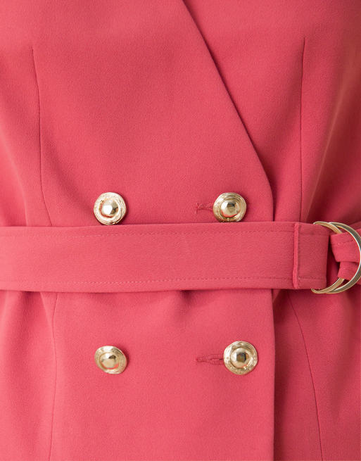 ASOS DESIGN tie waistcoat in berry, 4 of 4