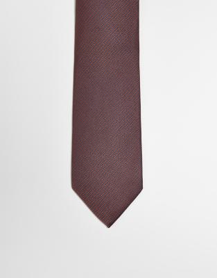 ASOS DESIGN ASOS DESIGN tie with micro stripe in brown and grey