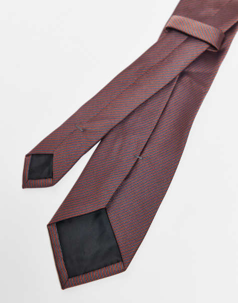 ASOS DESIGN tie with micro stripe in brown and grey - view 2