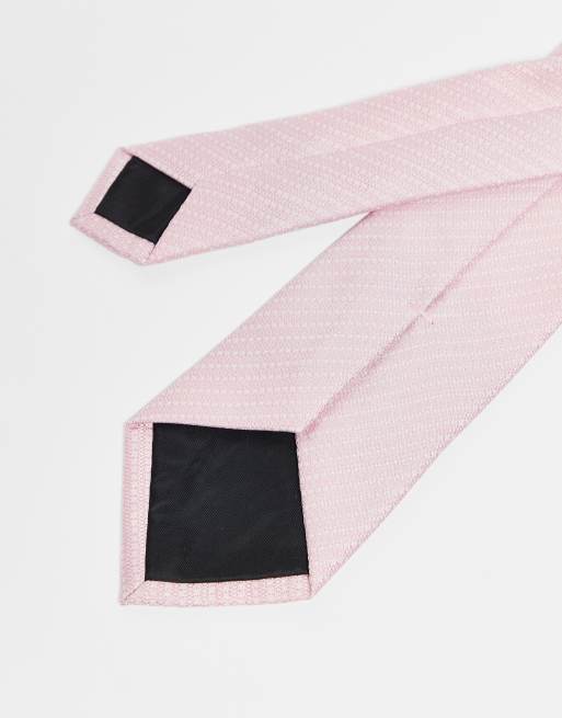 ASOS DESIGN tie with mono print in pink, 3 of 3
