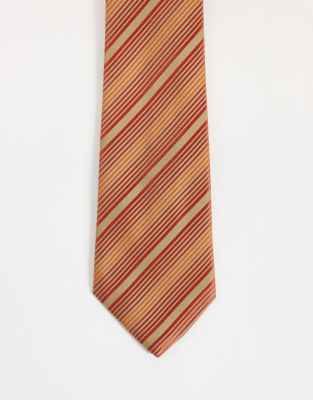 Asos Design Tie With Stripe Detail In Multi