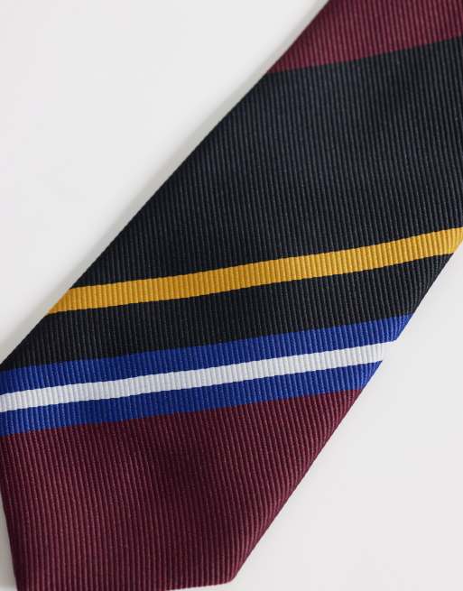 ASOS DESIGN tie with stripe pattern in multi, 2 of 3