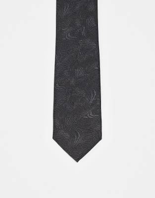 ASOS DESIGN tie with swirl pattern in black | ASOS