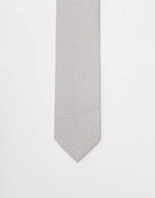 ASOS DESIGN ASOS DESIGN tie with texture in grey-Neutral