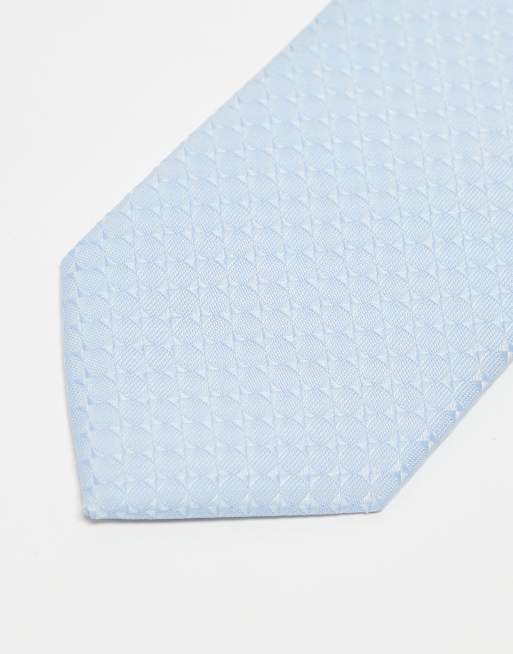 ASOS DESIGN tie with texture in light blue, 4 of 4