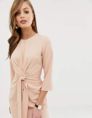 tie wrap midi dress