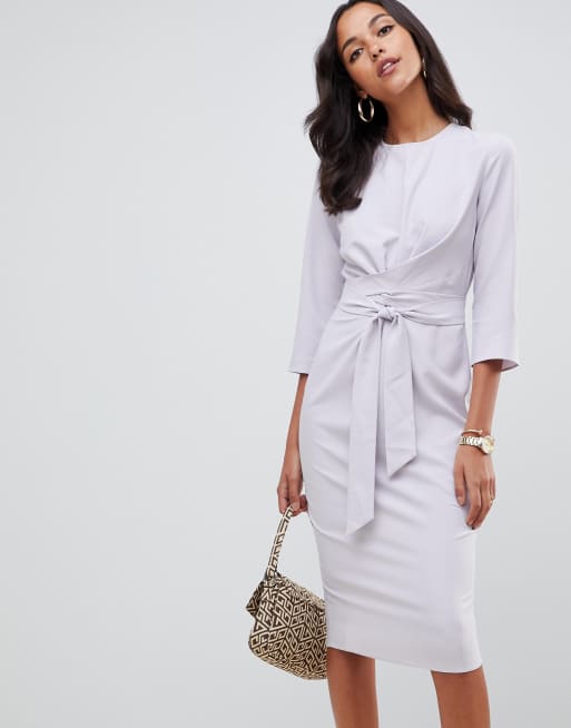 ASOS DESIGN tie wrap around midi dress | ASOS