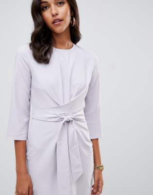 tie wrap midi dress