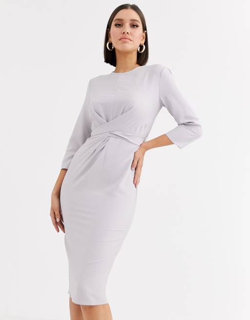 Tie wrap 2025 around midi dress