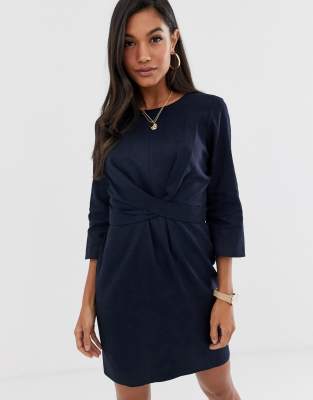 asos design tie wrap around mini dress