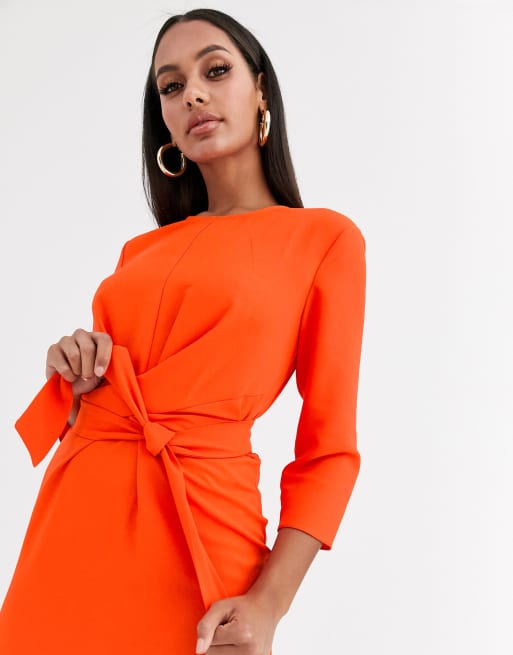 Asos design tie 2025 wrap around mini dress