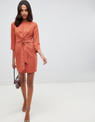wrap around tie dress