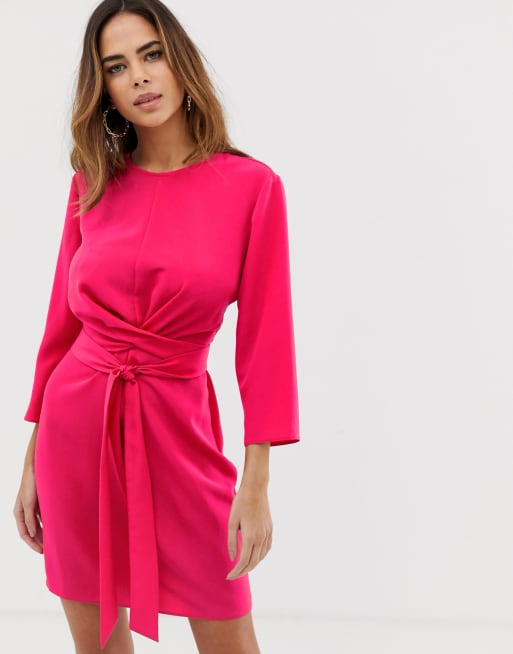 ASOS DESIGN tie wrap around mini dress | ASOS