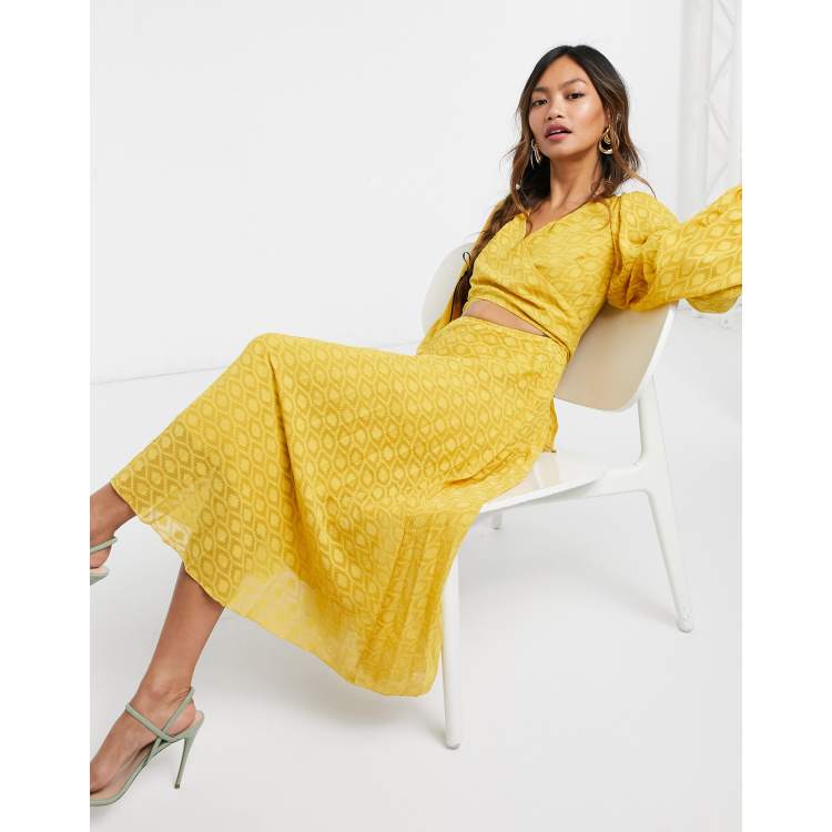 Asos design tie outlet wrap around midi dress