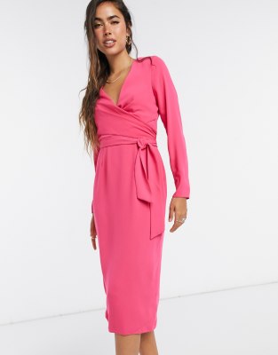 midi hot pink dress