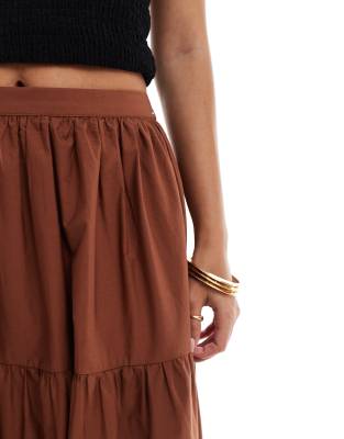 Asos Design Tiered Boho Maxi Skirt