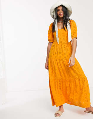 orange maxi dress asos