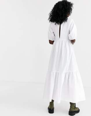 white cotton midi sundress