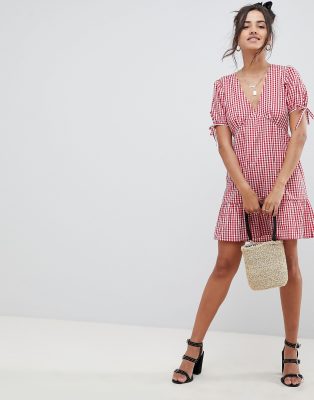 asos checked dress