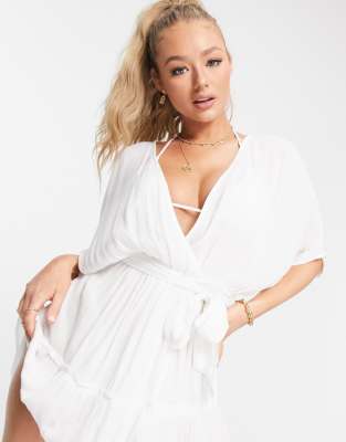 beach cover up dress white