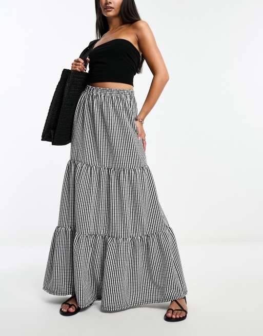 Multi tiered 2025 maxi skirt