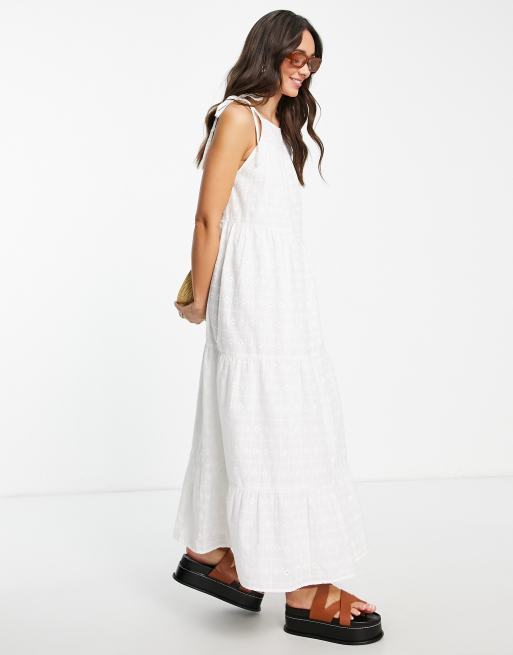 Tiered Eyelet Maxi Beach Dress