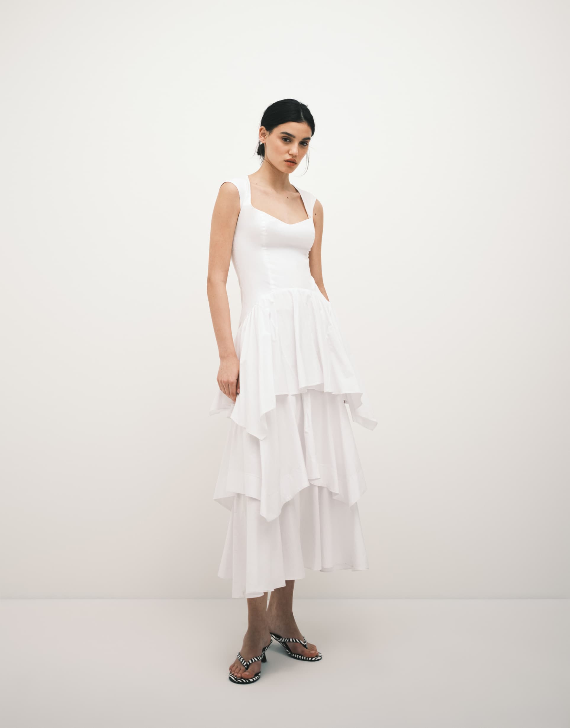 asos design tiered maxi dress in white