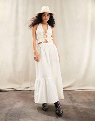 Boho maxi skirt outlet cream