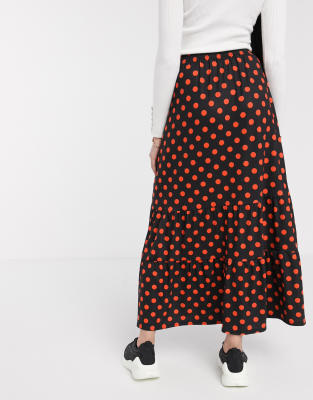 asos long black skirt
