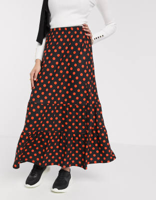 black and red polka dot skirt