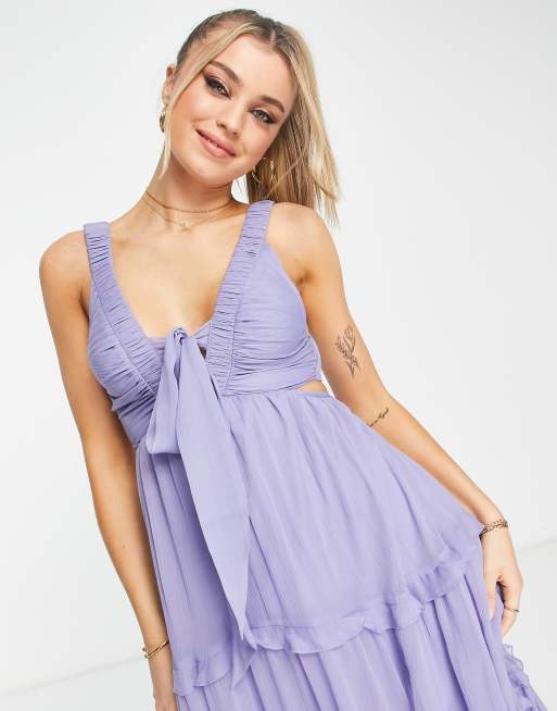 Asos tiered midi discount dress