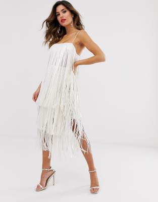 white sequin dress asos
