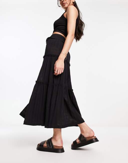 Asos midi skirt on sale black