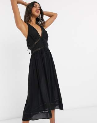 black midi sun dress