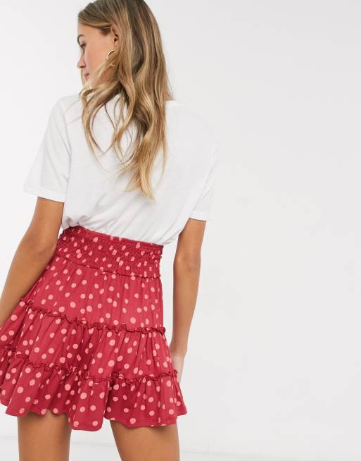 Asos design mini wrap skirt outlet in polka dot print