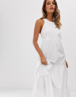 asos white tiered dress