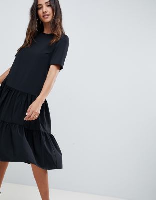 asos tiered midi dress