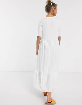 white midi t shirt dress