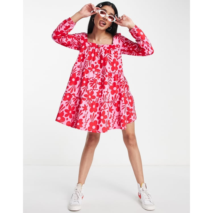 Asos pink clearance and red dress