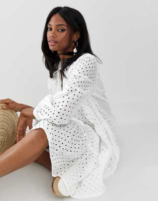 asos white eyelet dress