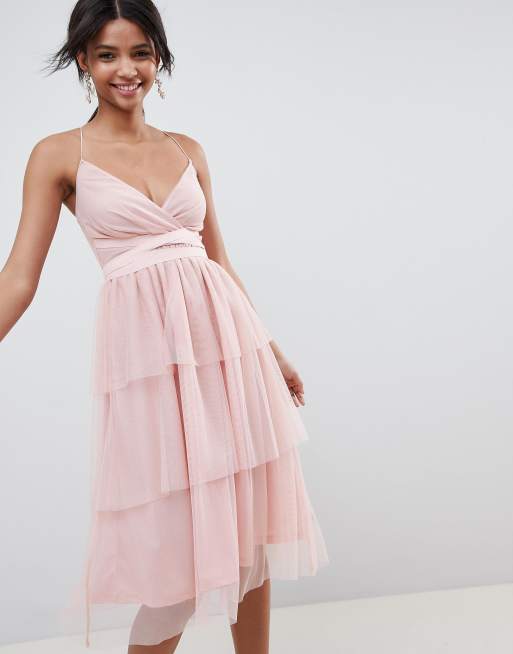 Asos midi cheap tulle dress