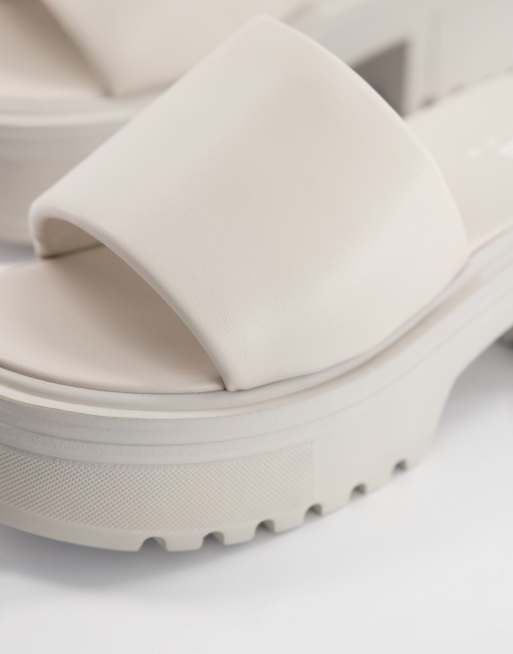 ASOS DESIGN - Tile - Sandales chunky rembourrées à talon mi-haut - Blanc cassé, 2 de 4