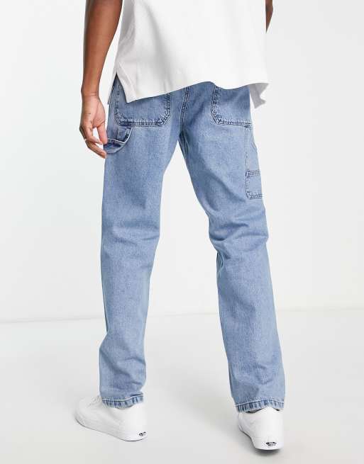 ASOS DESIGN - Timmermansjeans met wijde rechte pijpen in mid-wash, 2 van 4
