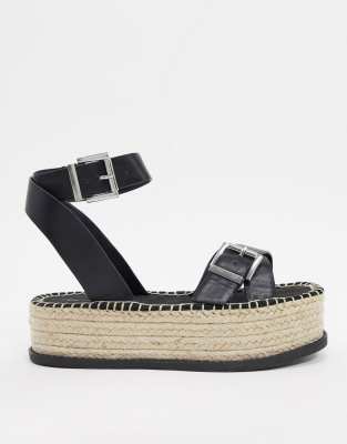 black chunky espadrilles