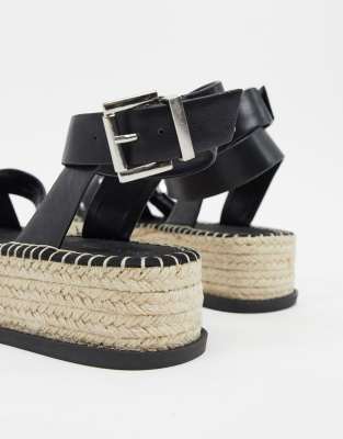 black chunky espadrilles